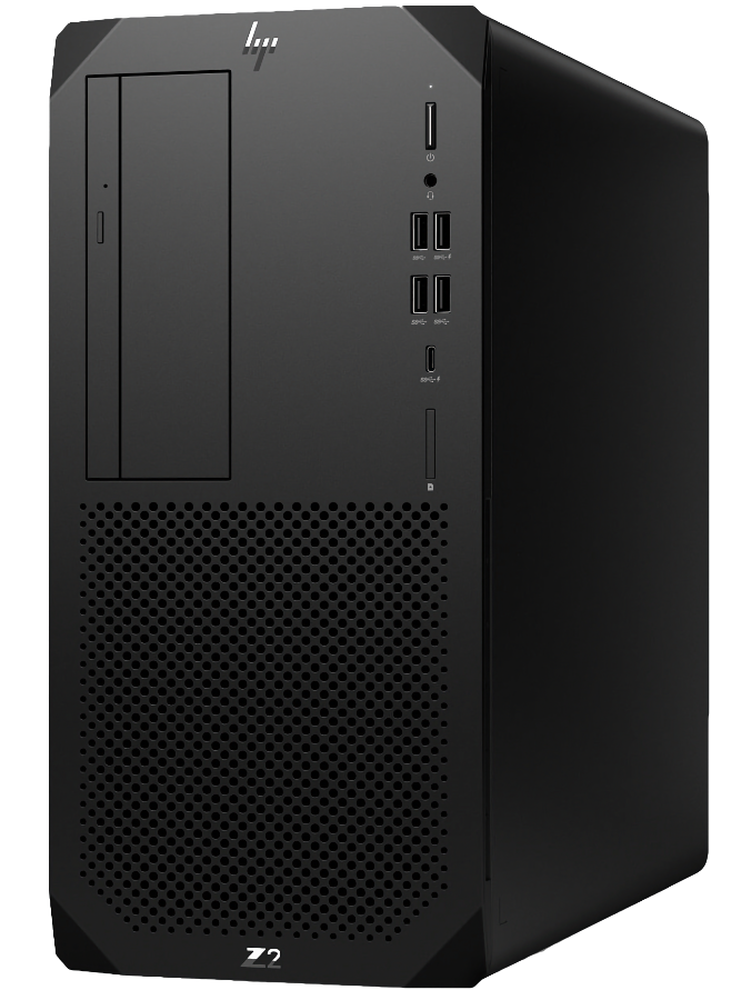 HP tower workstation facing slightly left